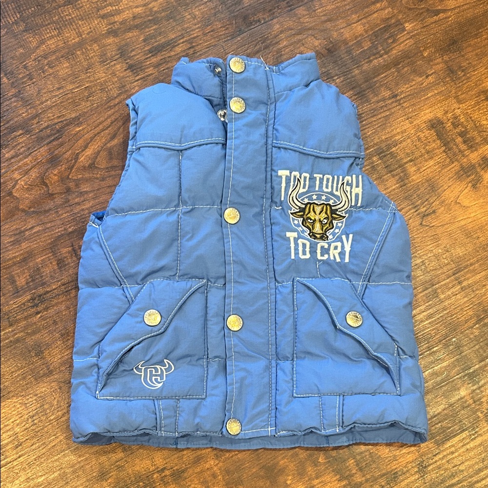Kids Blue Vest with Bull Design